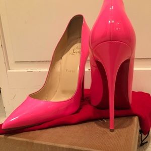 Louboutin So Kate 120mm patent 41 shocking pink